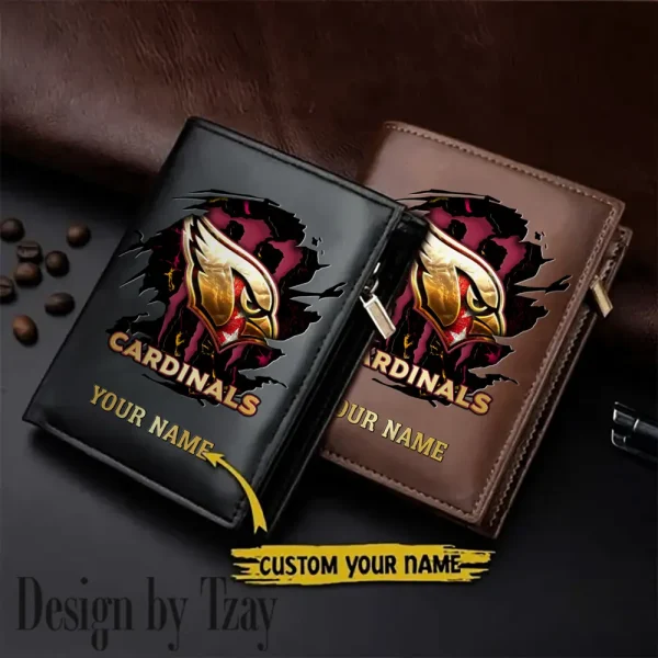 Arizona Cardinals Small Rectangular Leather Wallet Style 2025 SPTLVW387