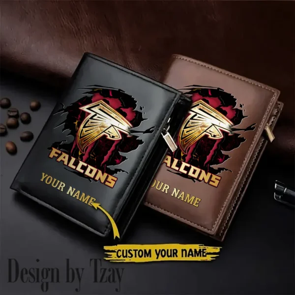 Atlanta Falcons Small Rectangular Leather Wallet Style 2025 SPTLVW388
