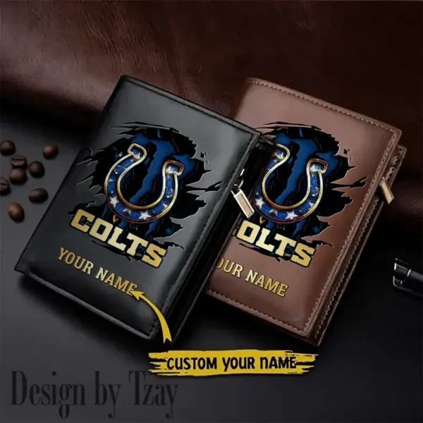 Indianapolis Colts Small Rectangular Leather Wallet Style 2025 SPTLVW400