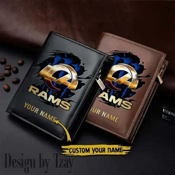 Los Angeles Rams Small Rectangular Leather Wallet Style 2025 SPTLVW404