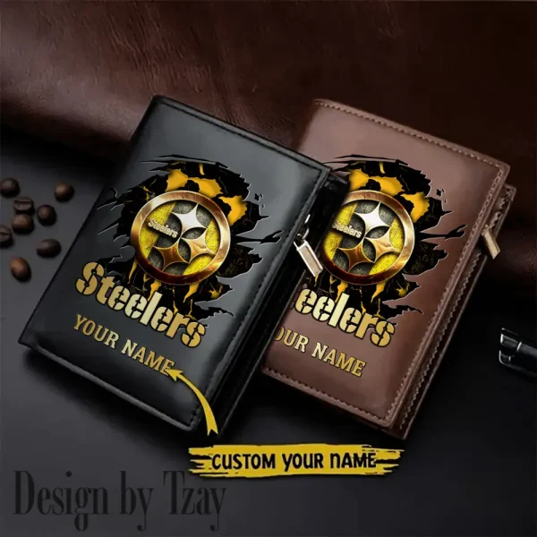 Pittsburgh Steelers Small Rectangular Leather Wallet Style 2025 SPTLVW412
