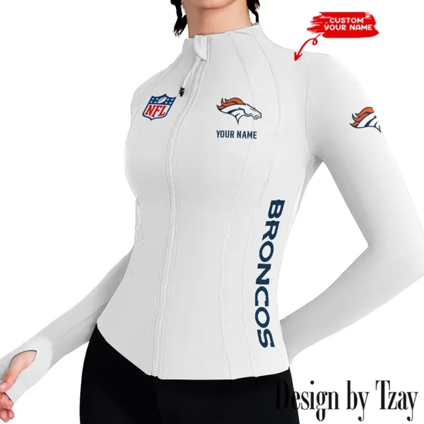 Denver Broncos Women Athletic Jackets Cottony-Soft Full Zip Slim Fit Workout Running Jacket 2025 SPTWAJ010