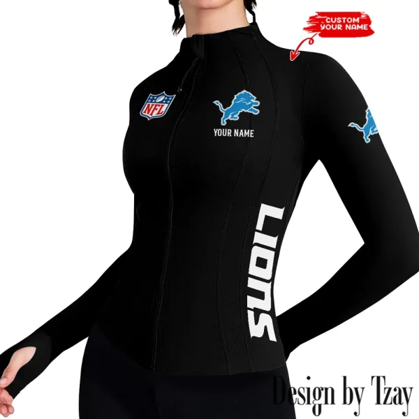 Detroit Lions Women Athletic Jackets Cottony-Soft Full Zip Slim Fit Workout Running Jacket 2025 SPTWAJ011 - Image 2