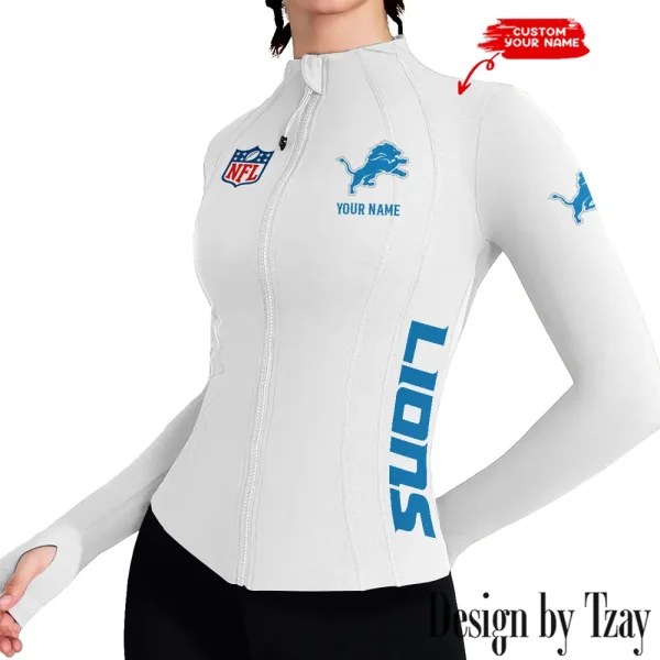 Detroit Lions Women Athletic Jackets Cottony-Soft Full Zip Slim Fit Workout Running Jacket 2025 SPTWAJ011 - Image 3