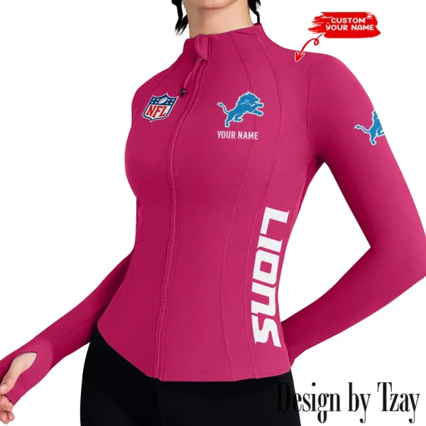 Detroit Lions Women Athletic Jackets Cottony-Soft Full Zip Slim Fit Workout Running Jacket 2025 SPTWAJ011 - Image 4