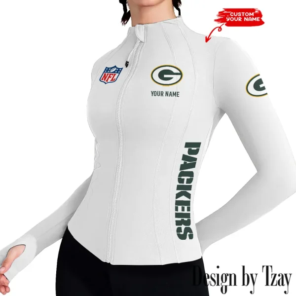 Green Bay Packers Women Athletic Jackets Cottony-Soft Full Zip Slim Fit Workout Running Jacket 2025 SPTWAJ012