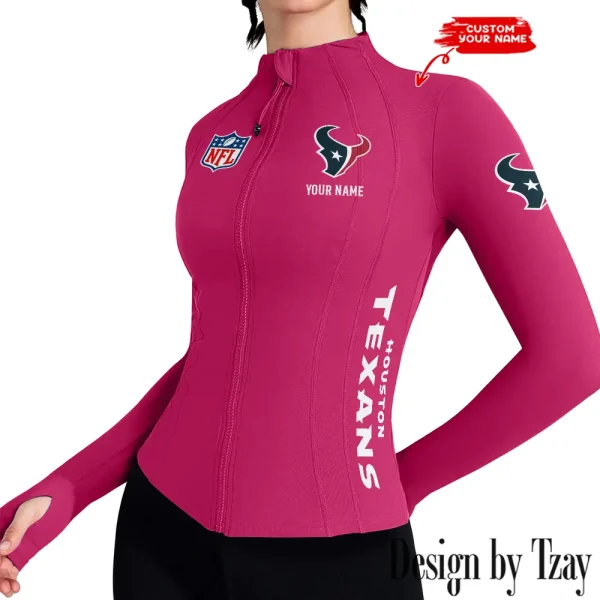 Houston Texans Women Athletic Jackets Cottony-Soft Full Zip Slim Fit Workout Running Jacket 2025 SPTWAJ013 - Image 4