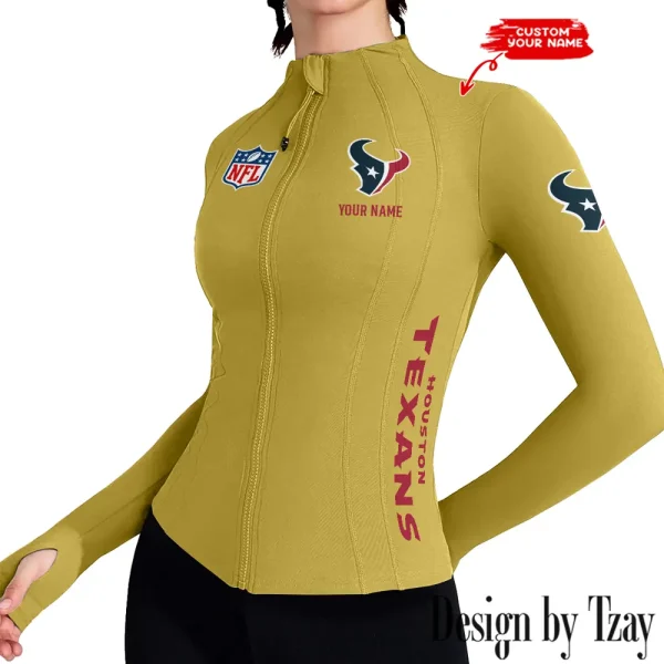 Houston Texans Women Athletic Jackets Cottony-Soft Full Zip Slim Fit Workout Running Jacket 2025 SPTWAJ013 - Image 5