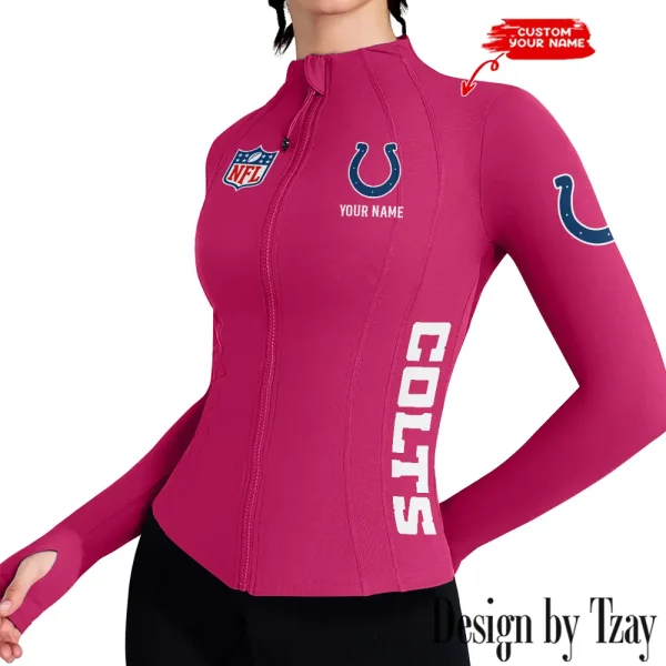 Indianapolis Colts Women Athletic Jackets Cottony-Soft Full Zip Slim Fit Workout Running Jacket 2025 SPTWAJ014