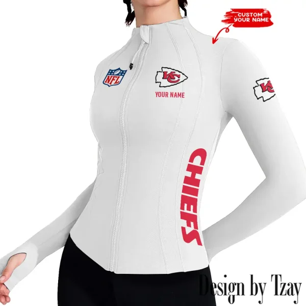 Kansas City Chiefs Women Athletic Jackets Cottony-Soft Full Zip Slim Fit Workout Running Jacket 2025 SPTWAJ016