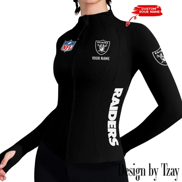 Las Vegas Raiders Women Athletic Jackets Cottony-Soft Full Zip Slim Fit Workout Running Jacket 2025 SPTWAJ017 - Image 2