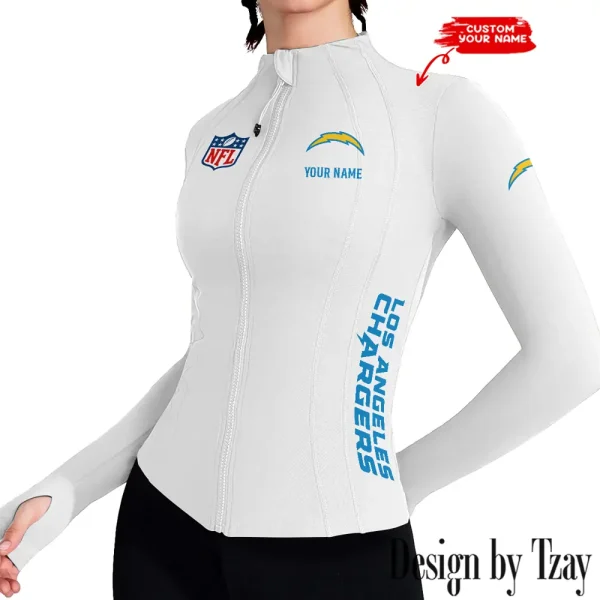 Los Angeles Chargers Women Athletic Jackets Cottony-Soft Full Zip Slim Fit Workout Running Jacket 2025 SPTWAJ018 - Image 4