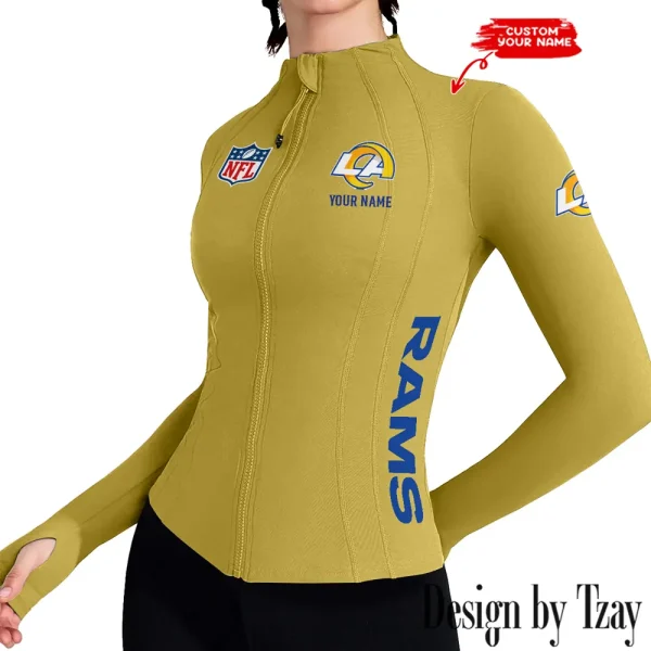 Los Angeles Rams Women Athletic Jackets Cottony-Soft Full Zip Slim Fit Workout Running Jacket 2025 SPTWAJ019