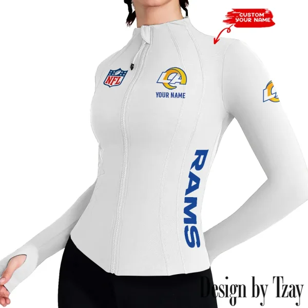 Los Angeles Rams Women Athletic Jackets Cottony-Soft Full Zip Slim Fit Workout Running Jacket 2025 SPTWAJ019 - Image 3