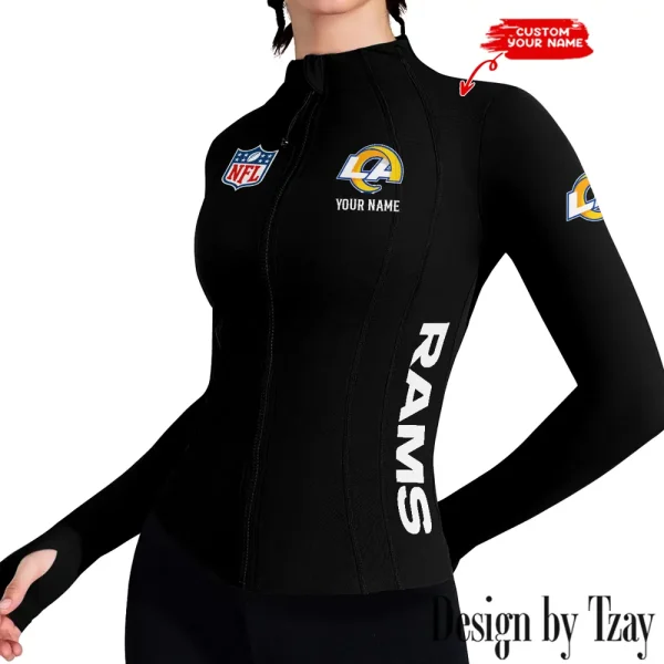 Los Angeles Rams Women Athletic Jackets Cottony-Soft Full Zip Slim Fit Workout Running Jacket 2025 SPTWAJ019 - Image 4