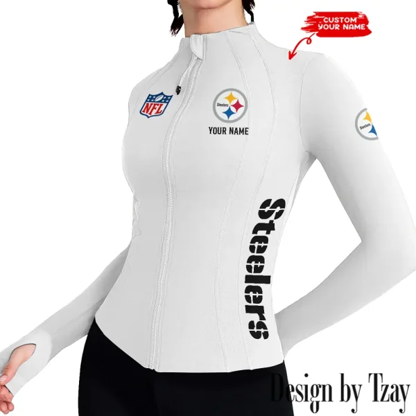 Pittsburgh Steelers Women Athletic Jackets Cottony-Soft Full Zip Slim Fit Workout Running Jacket 2025 SPTWAJ027 - Image 3