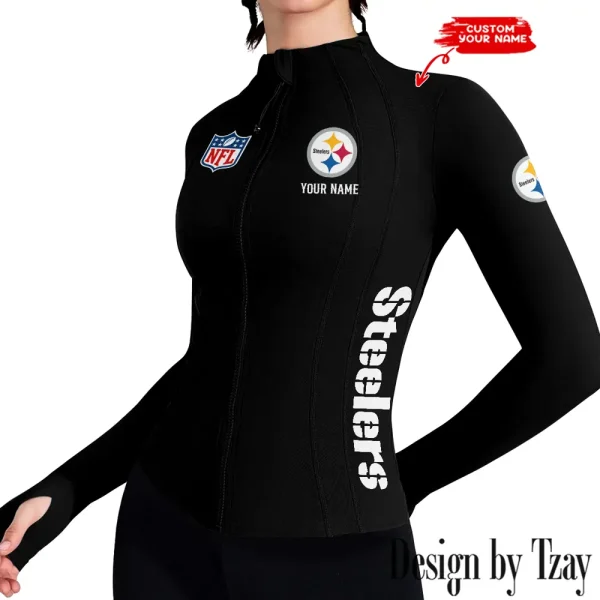 Pittsburgh Steelers Women Athletic Jackets Cottony-Soft Full Zip Slim Fit Workout Running Jacket 2025 SPTWAJ027 - Image 5