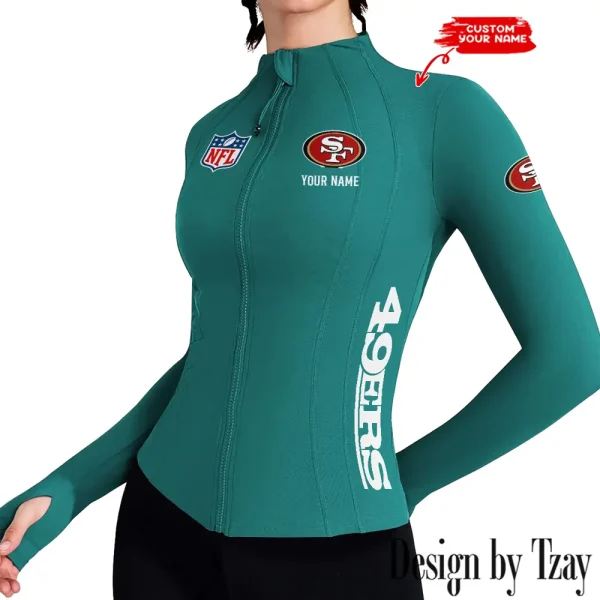 San Francisco 49ers Women Athletic Jackets Cottony-Soft Full Zip Slim Fit Workout Running Jacket 2025 SPTWAJ028 - Image 4