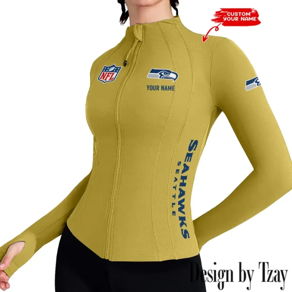 Seattle Seahawks Women Athletic Jackets Cottony-Soft Full Zip Slim Fit Workout Running Jacket 2025 SPTWAJ029 - Image 3