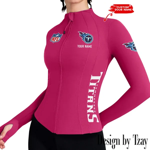 Tennessee Titans Women Athletic Jackets Cottony-Soft Full Zip Slim Fit Workout Running Jacket 2025 SPTWAJ031 - Image 3
