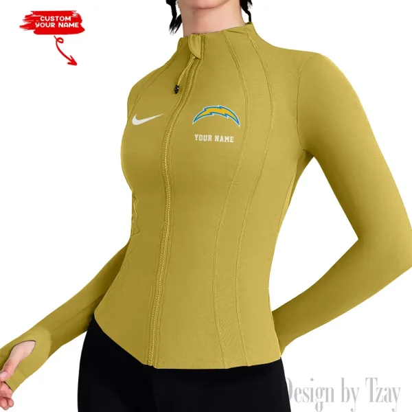Los Angeles Chargers Women Athletic Jackets Cottony-Soft Full Zip Slim Fit Workout Running Jacket 2025 SPTWAJ053 - Image 3