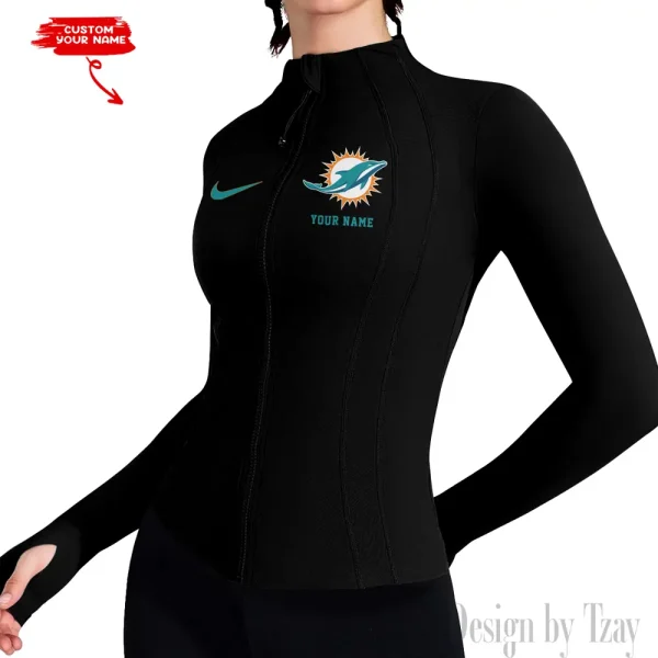 Miami Dolphins Women Athletic Jackets Cottony-Soft Full Zip Slim Fit Workout Running Jacket 2025 SPTWAJ055 - Image 3