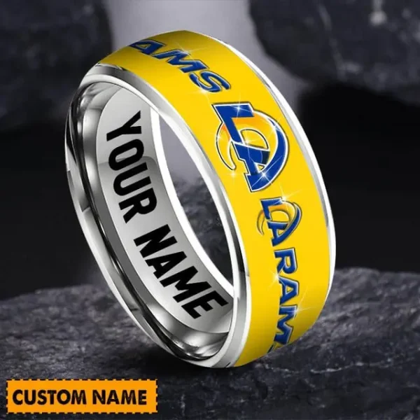 Los Angeles Rams Personalized Silver Tungsten Ring - Image 2