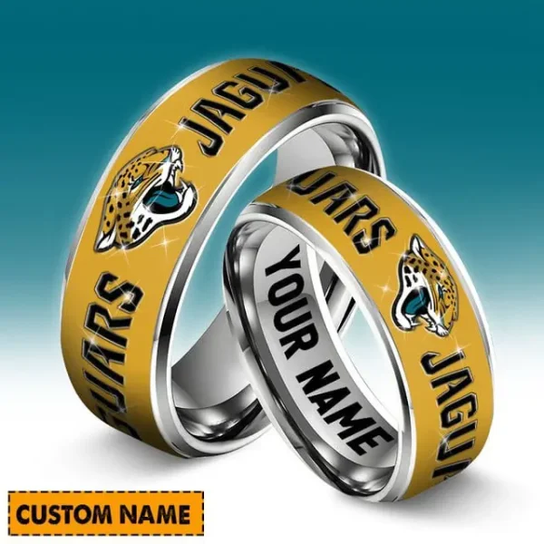 Jacksonville Jaguars Personalized Silver Tungsten Ring - Image 2