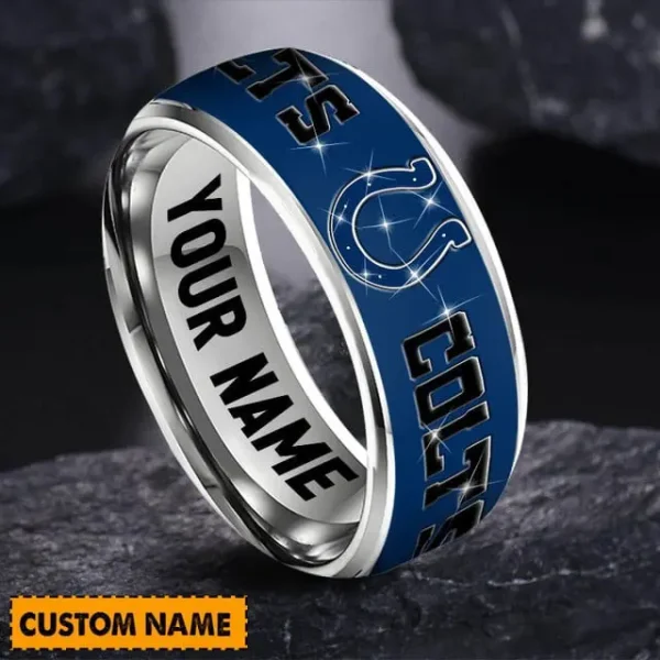 Indianapolis Colts Personalized Silver Tungsten Ring - Image 2