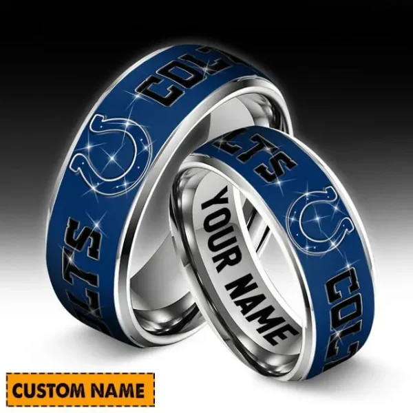 Indianapolis Colts Personalized Silver Tungsten Ring