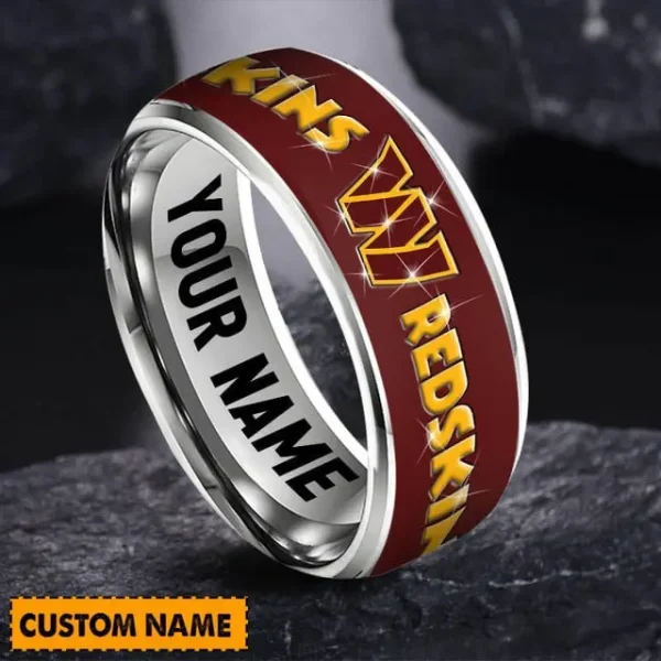Washington Redskins Personalized Silver Tungsten Ring - Image 2