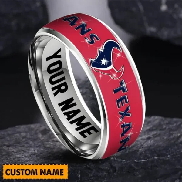 Houston Texans Personalized Silver Tungsten Ring - Image 2