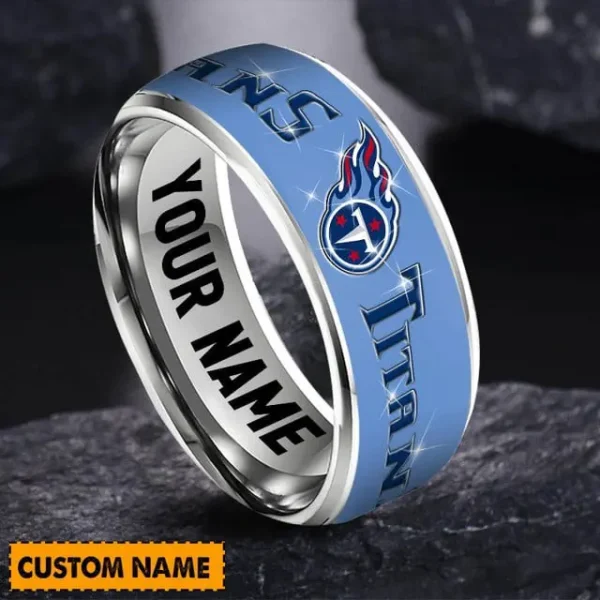 Tennessee Titans Personalized Silver Tungsten Ring - Image 2