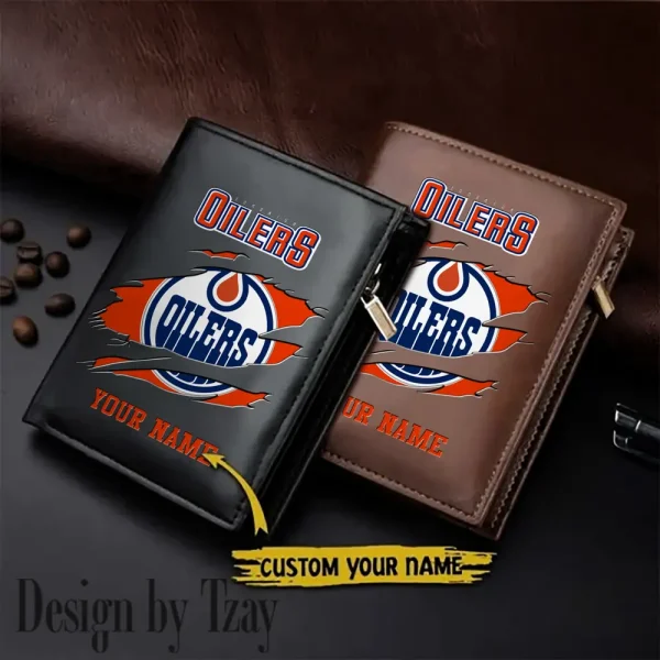Edmonton Oilers NHL Small Rectangular Leather Wallet Style 2025 SPTLVW428