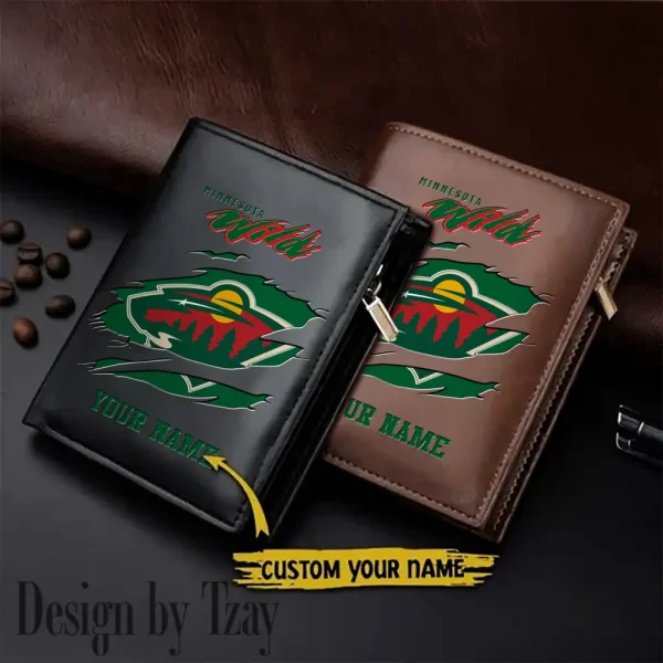 Minnesota Wild NHL Small Rectangular Leather Wallet Style 2025 SPTLVW430