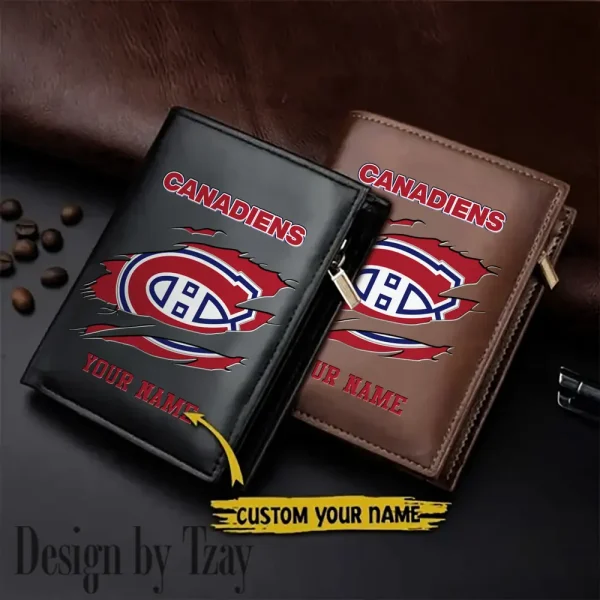 Montréal Canadiens NHL Small Rectangular Leather Wallet Style 2025 SPTLVW431