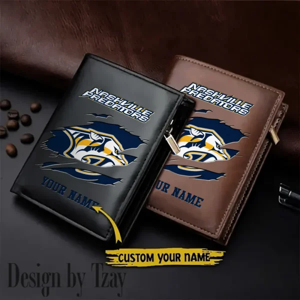 Nashville Predators NHL Small Rectangular Leather Wallet Style 2025 SPTLVW432
