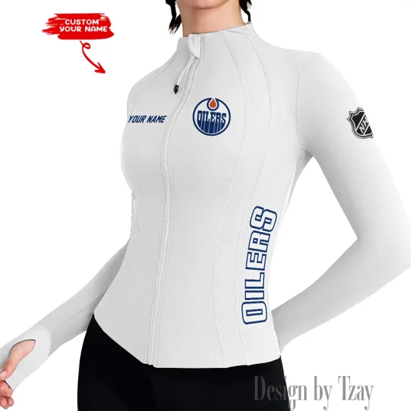 Edmonton Oilers Women Athletic Jackets Cottony-Soft Full Zip Slim Fit Workout Running Jacket 2025 SPTWAJ075 - Image 4