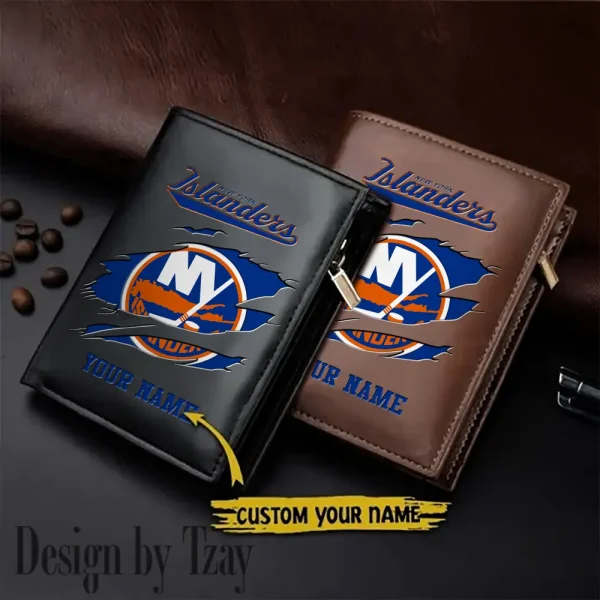 New York Islanders NHL Small Rectangular Leather Wallet Style 2025 SPTLVW434