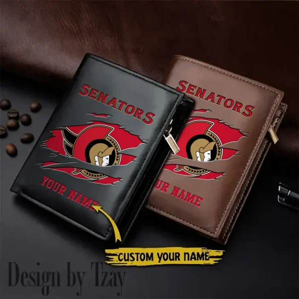 Ottawa Senators NHL Small Rectangular Leather Wallet Style 2025 SPTLVW436