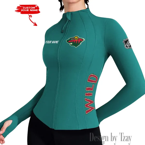 Minnesota Wild Women Athletic Jackets Cottony-Soft Full Zip Slim Fit Workout Running Jacket 2025 SPTWAJ078