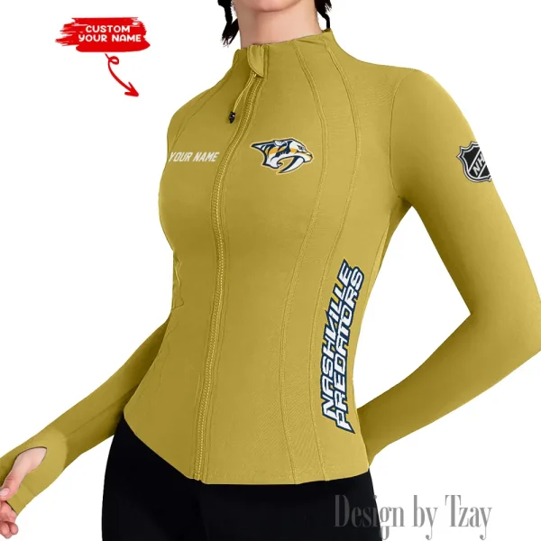 Nashville Predators Women Athletic Jackets Cottony-Soft Full Zip Slim Fit Workout Running Jacket 2025 SPTWAJ080 - Image 2
