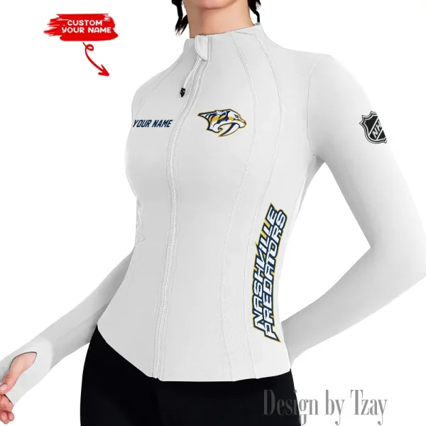 Nashville Predators Women Athletic Jackets Cottony-Soft Full Zip Slim Fit Workout Running Jacket 2025 SPTWAJ080 - Image 4