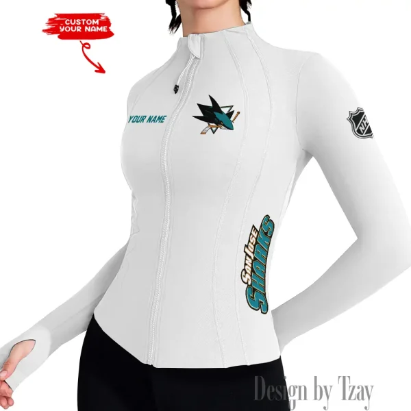 San Jose Sharks Women Athletic Jackets Cottony-Soft Full Zip Slim Fit Workout Running Jacket 2025 SPTWAJ087
