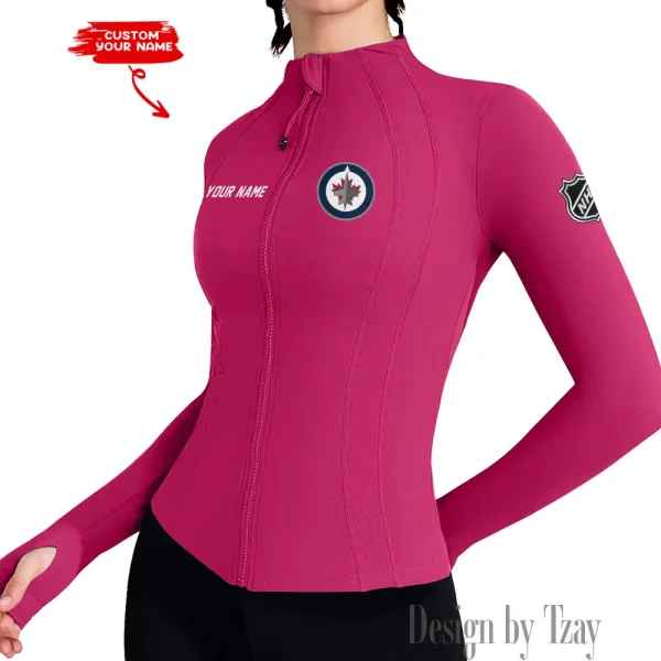 Winnipeg Jets Women Athletic Jackets Cottony-Soft Full Zip Slim Fit Workout Running Jacket 2025 SPTWAJ096 - Image 3