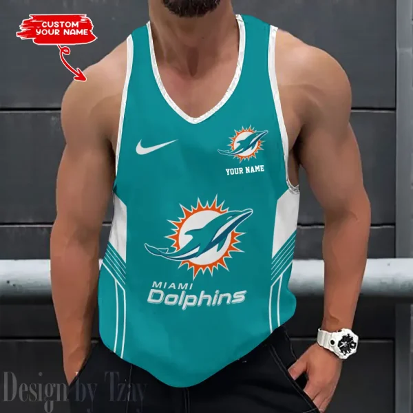 Miami Dolphins 3D Printed Sleeveless Sport Tank Top Shirt New Style 2025 AZTTS158