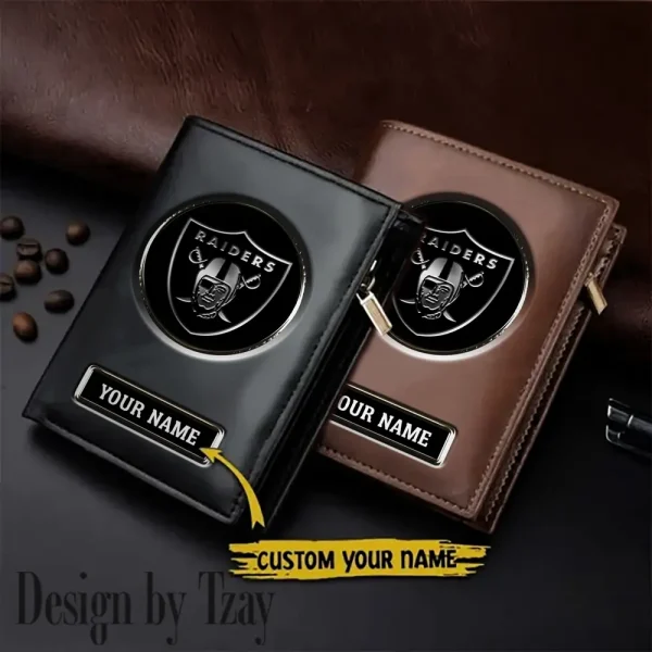 Las Vegas Raiders Small Rectangular Leather Wallet Style 2025 SPTLVW465