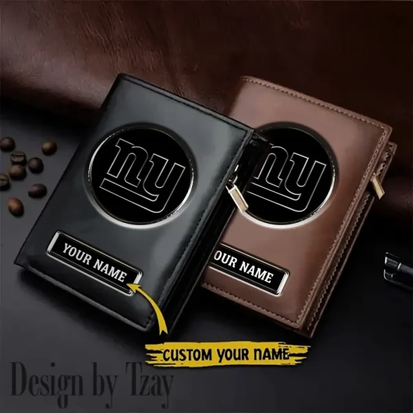 New York Giants Small Rectangular Leather Wallet Style 2025 SPTLVW472
