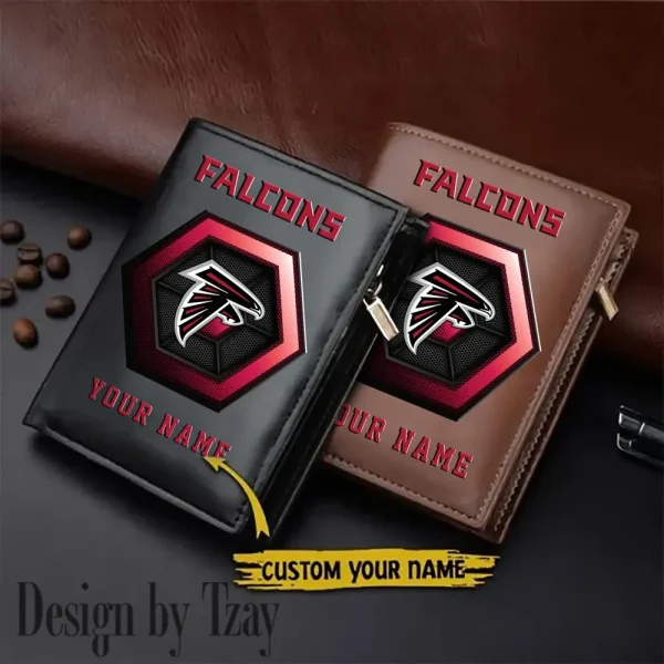Atlanta Falcons Small Rectangular Leather Wallet Style 2025 SPTLVW482