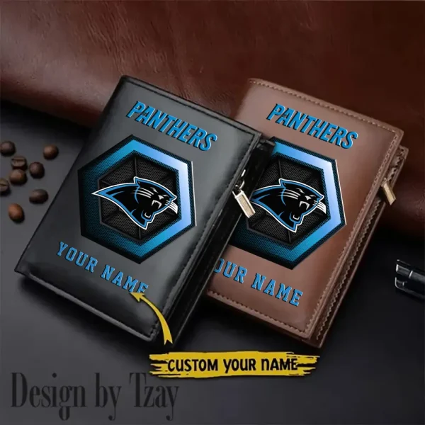 Carolina Panthers Small Rectangular Leather Wallet Style 2025 SPTLVW485